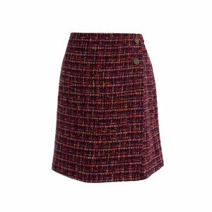 Ann Taylor LOFT Textured Burgundy Bouclé / Tweed Skirt